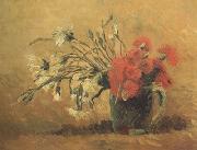 Vincent Van Gogh Vase with Red and White Carnations on Yellow Background (nn04) USA oil painting artist